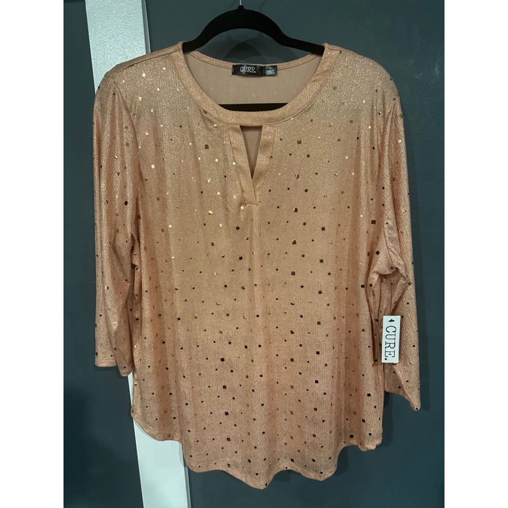 Women's CURE. Rose Gold 3/4 Sleeve Tee XL